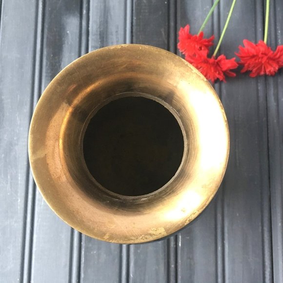 Brass Enamel Vase - Picture 3 of 7